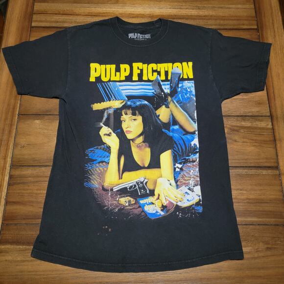 Pulp Fiction Black Unisex Tee Uma Thurman - Size Medium - Picture 1 of 4